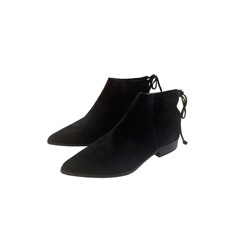 Splendid Womens Black Niva Lace Pointed Toe Low Heels Ankle Boot Shoes Size 6.5 - Picture 3 of 5